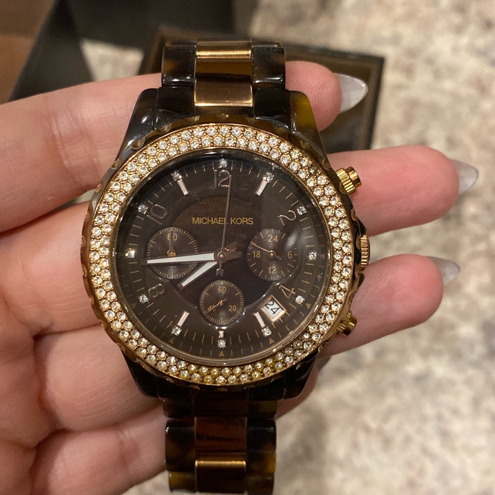 Michael Kors tortoise shell watch